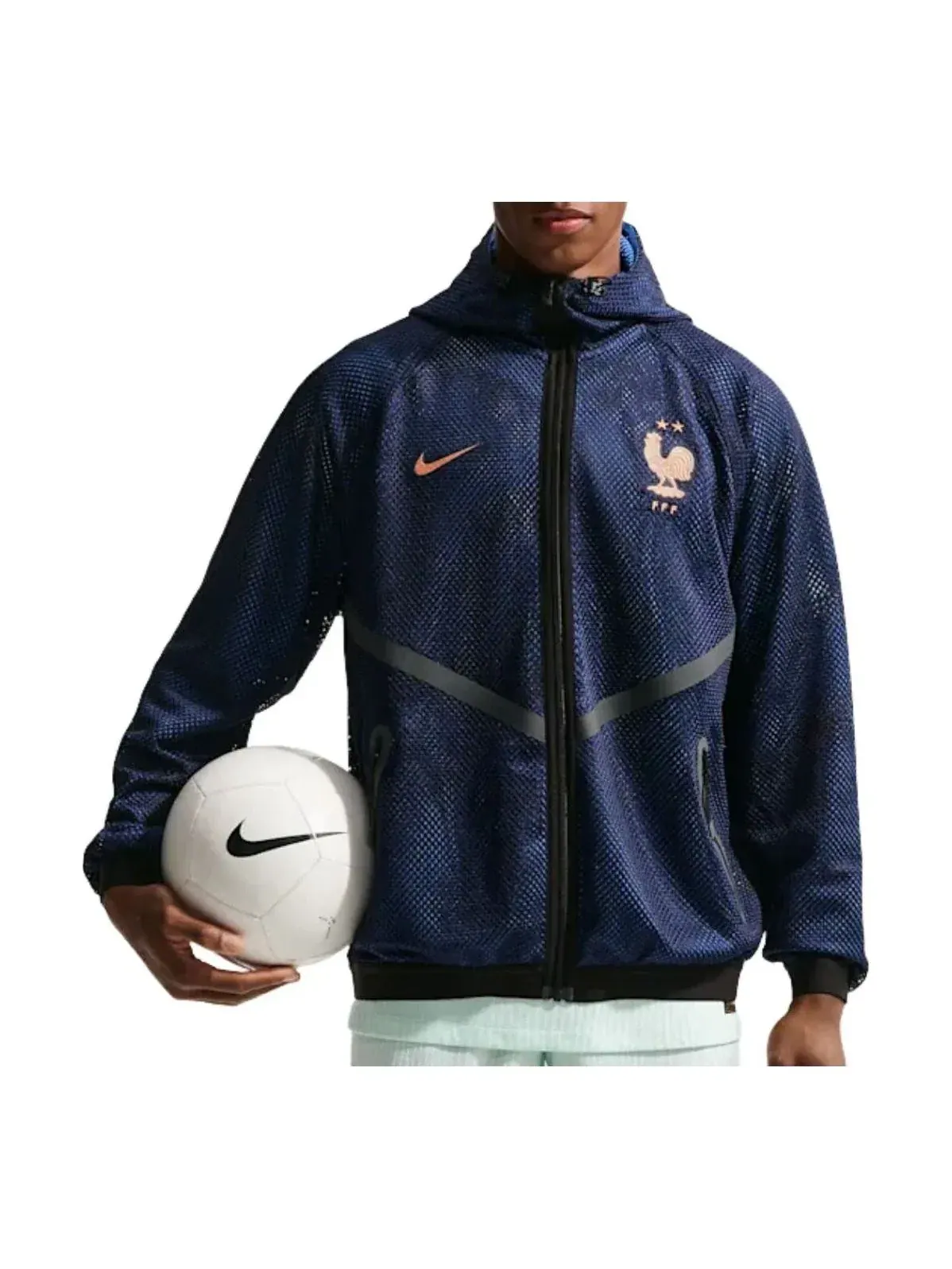 Куртка Nike FFF Dri-Fit Football Anthem Jacket 'Blackend Blue Metallic Copper' IH1763-498 — изображение 1 из 4, синий