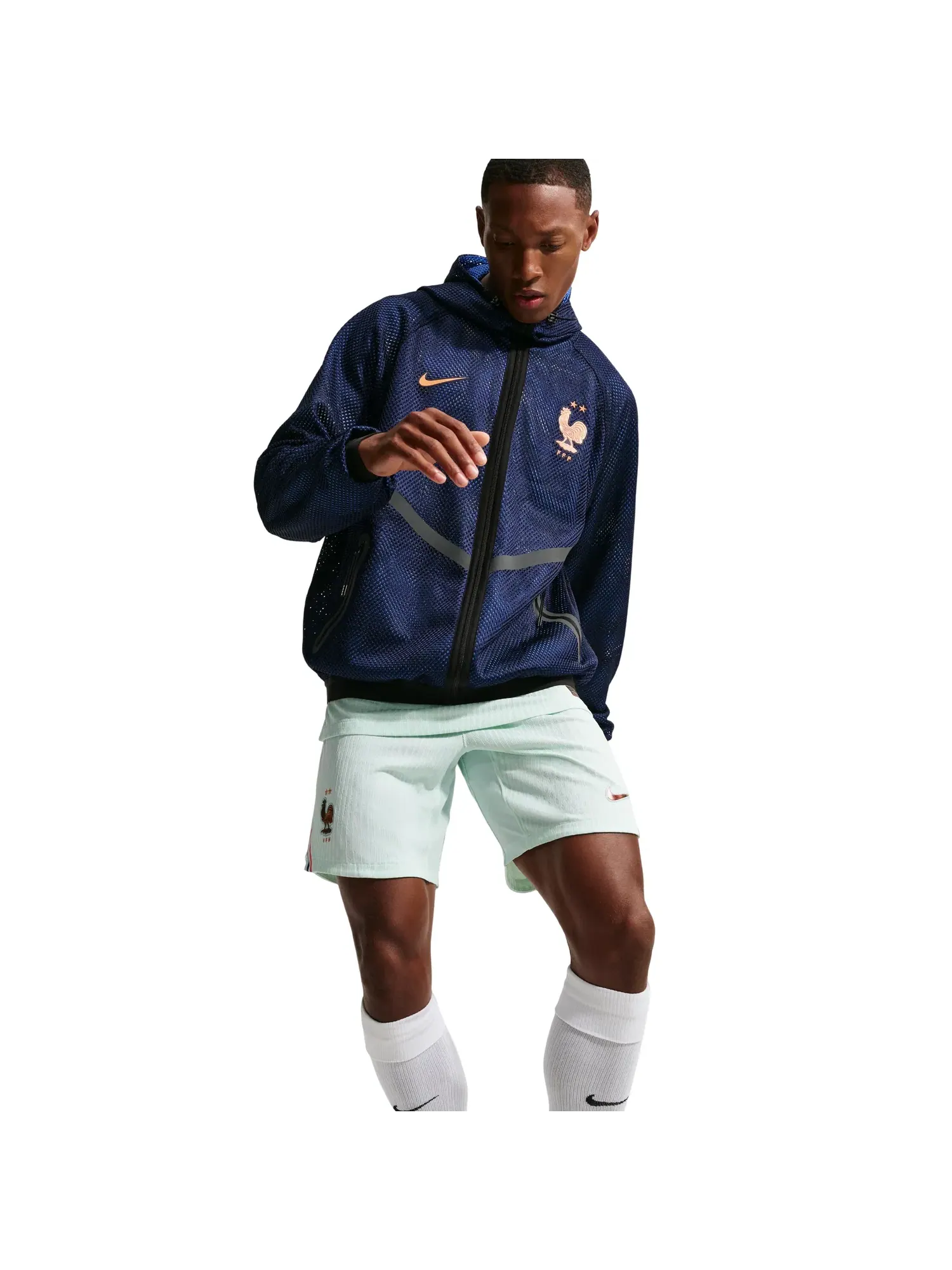 Куртка Nike FFF Dri-Fit Football Anthem Jacket 'Blackend Blue Metallic Copper' IH1763-498 — изображение 2 из 4, синий