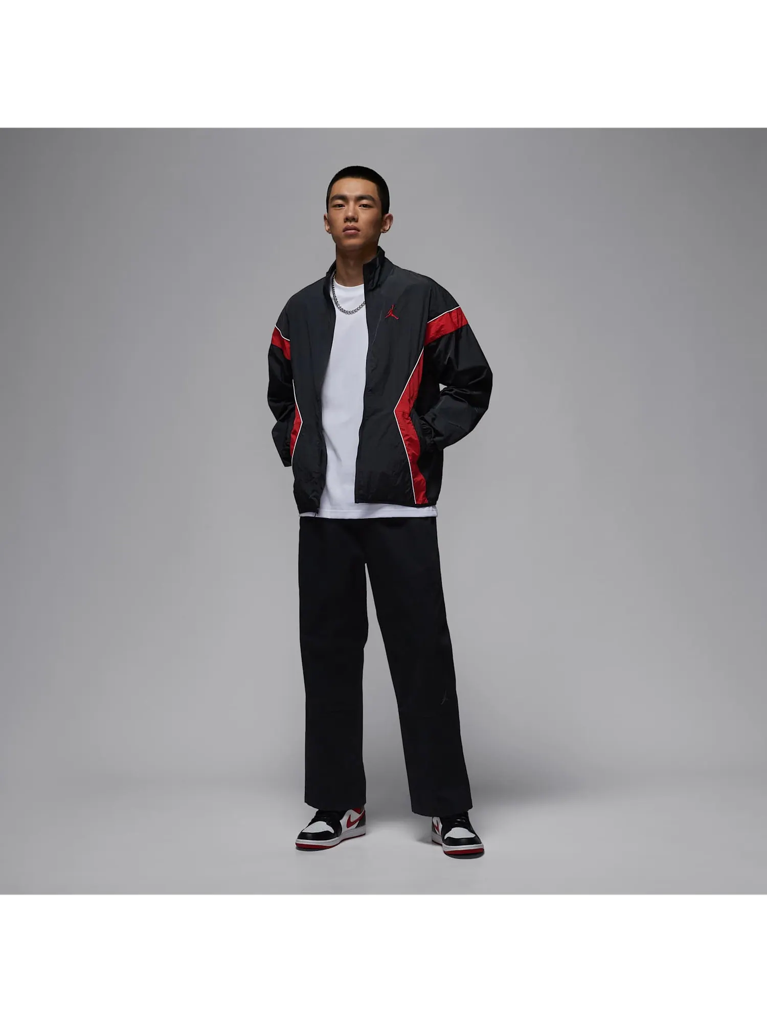 Куртка Air Jordan Brooklyn Draft Jacket 'Black Gym Red' — изображение 3 из 5, черный