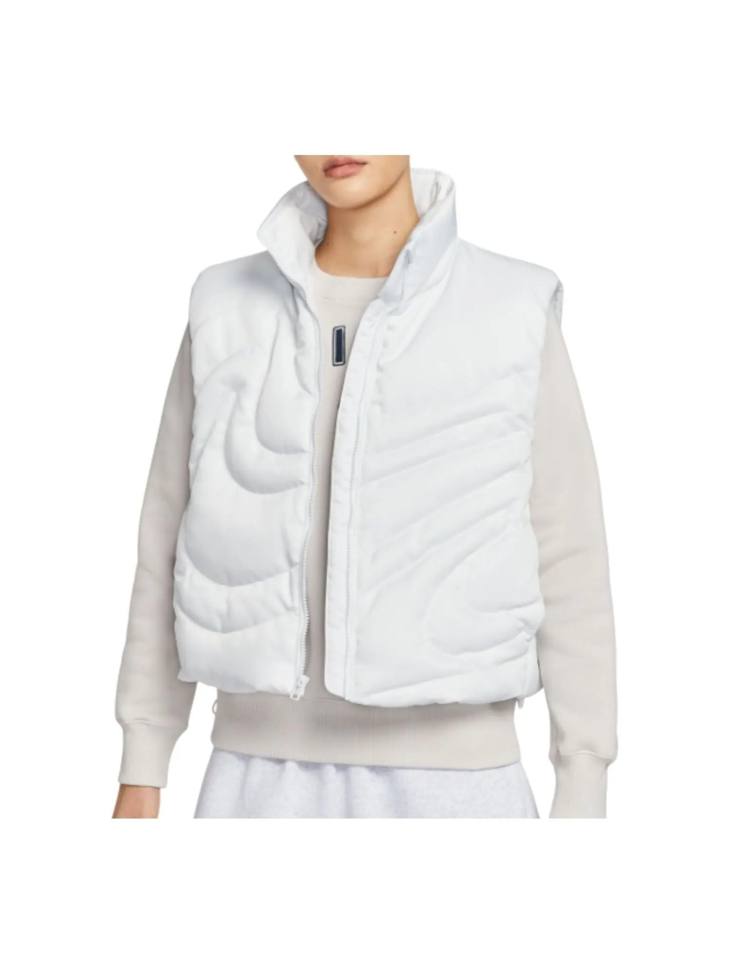 Жилет (WMNS) Nike Sportswear Swoosh Series Oversized Down Vest 'Summit White' — изображение 1 из 6, белый