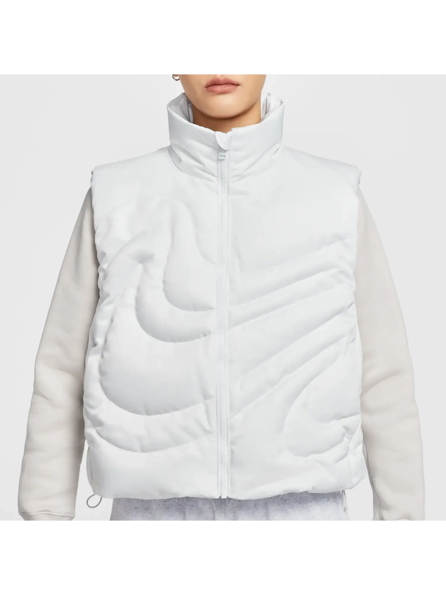 Жилет (WMNS) Nike Sportswear Swoosh Series Oversized Down Vest 'Summit White' — изображение 3 из 6, белый