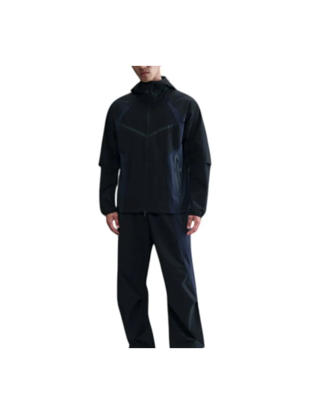 Куртка Nike Tech Woven Color-Block Loose Jacket 'Black Obsidian' — изображение 1 из 4, черный
