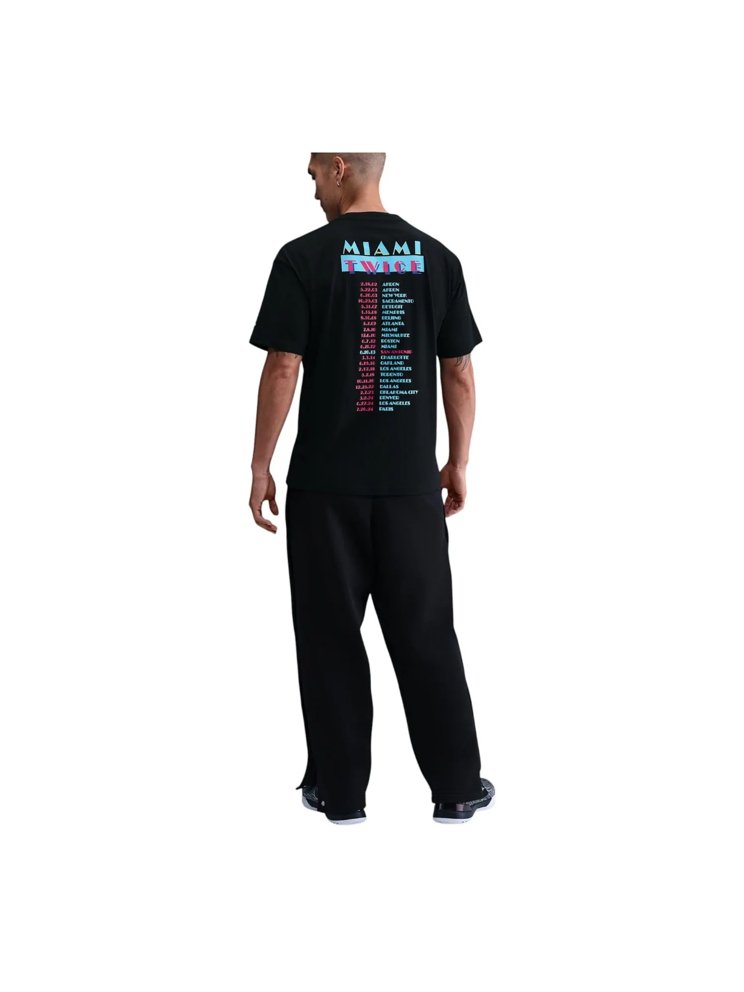 Футболка Nike LeBron Basketball T-Shirt 'Miami Twice' — изображение 2 из 2, черный