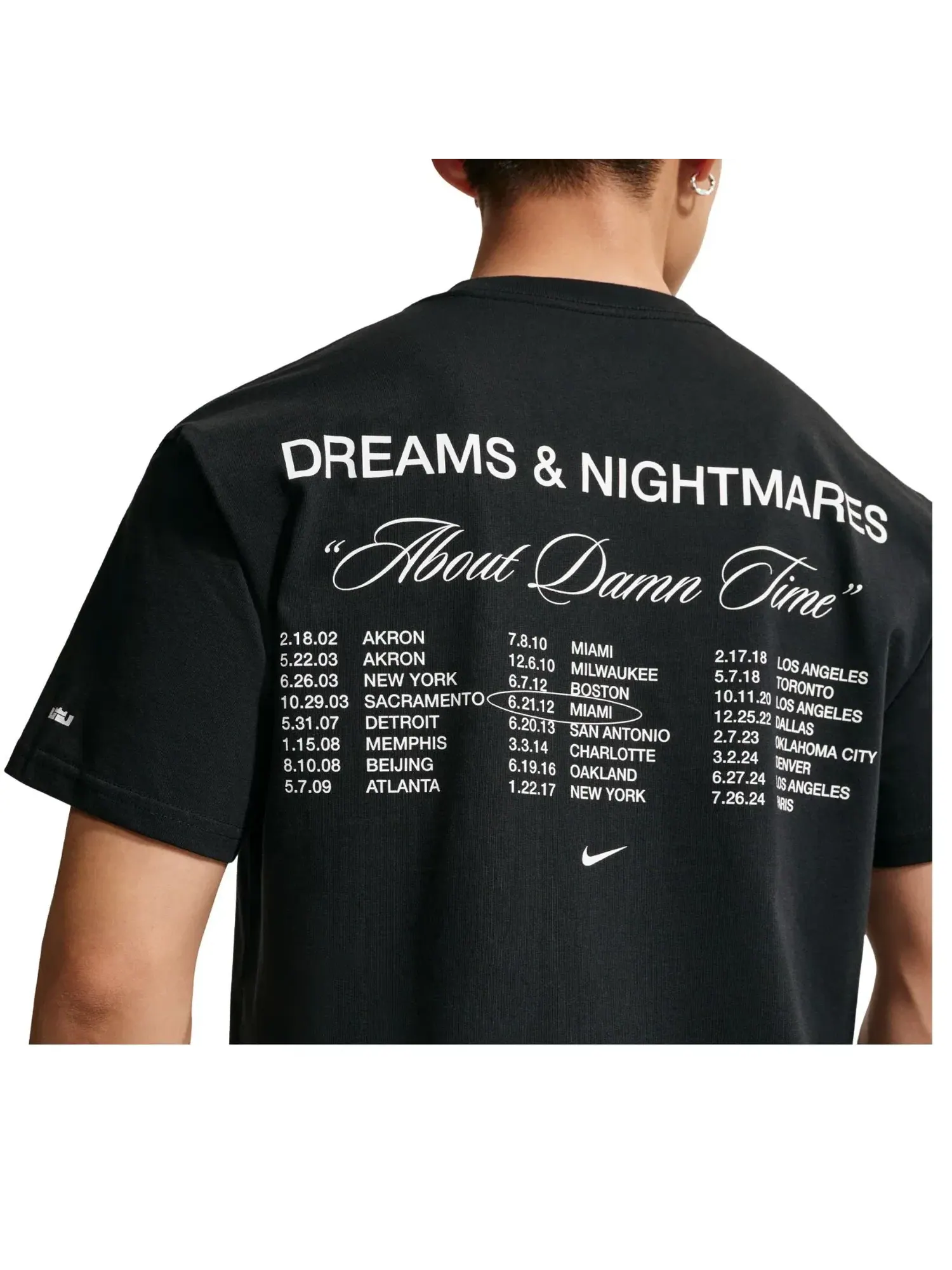 Мужская футболка с принтом Dreams And Nightmares Nike — изображение 2 из 3, черный