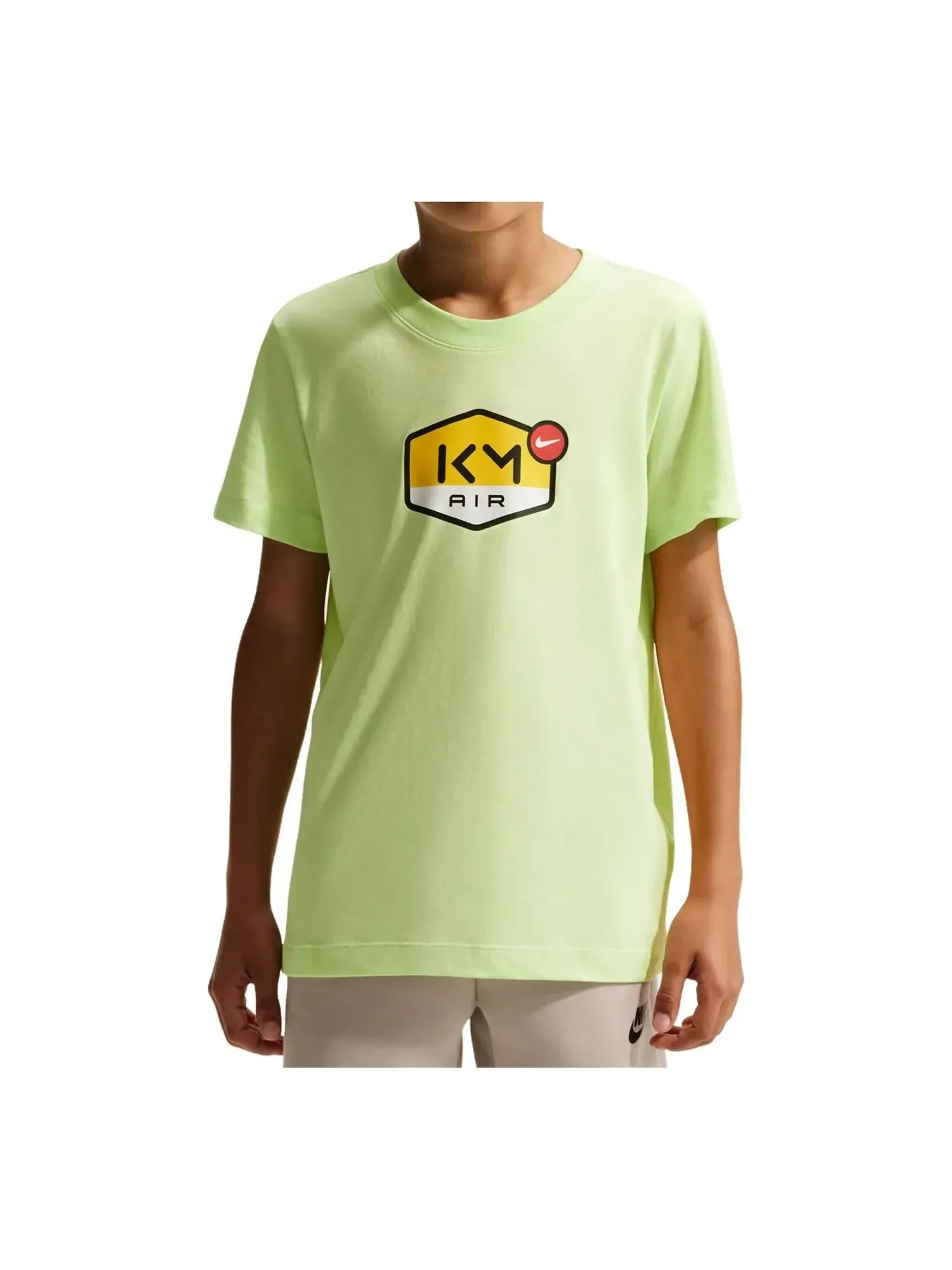 (GS) Футболка Nike Dri-FIT 'Kylian Mbappé - Light Liquid Lime' — изображение 1 из 1, зеленый