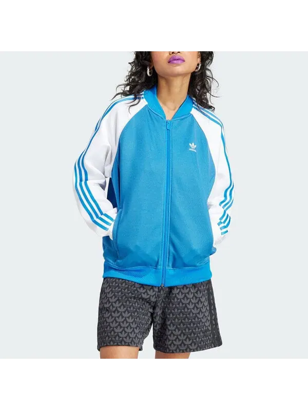 Куртка adicolor classics oversize sst track jacket Adidas — изображение 2 из 4, синий