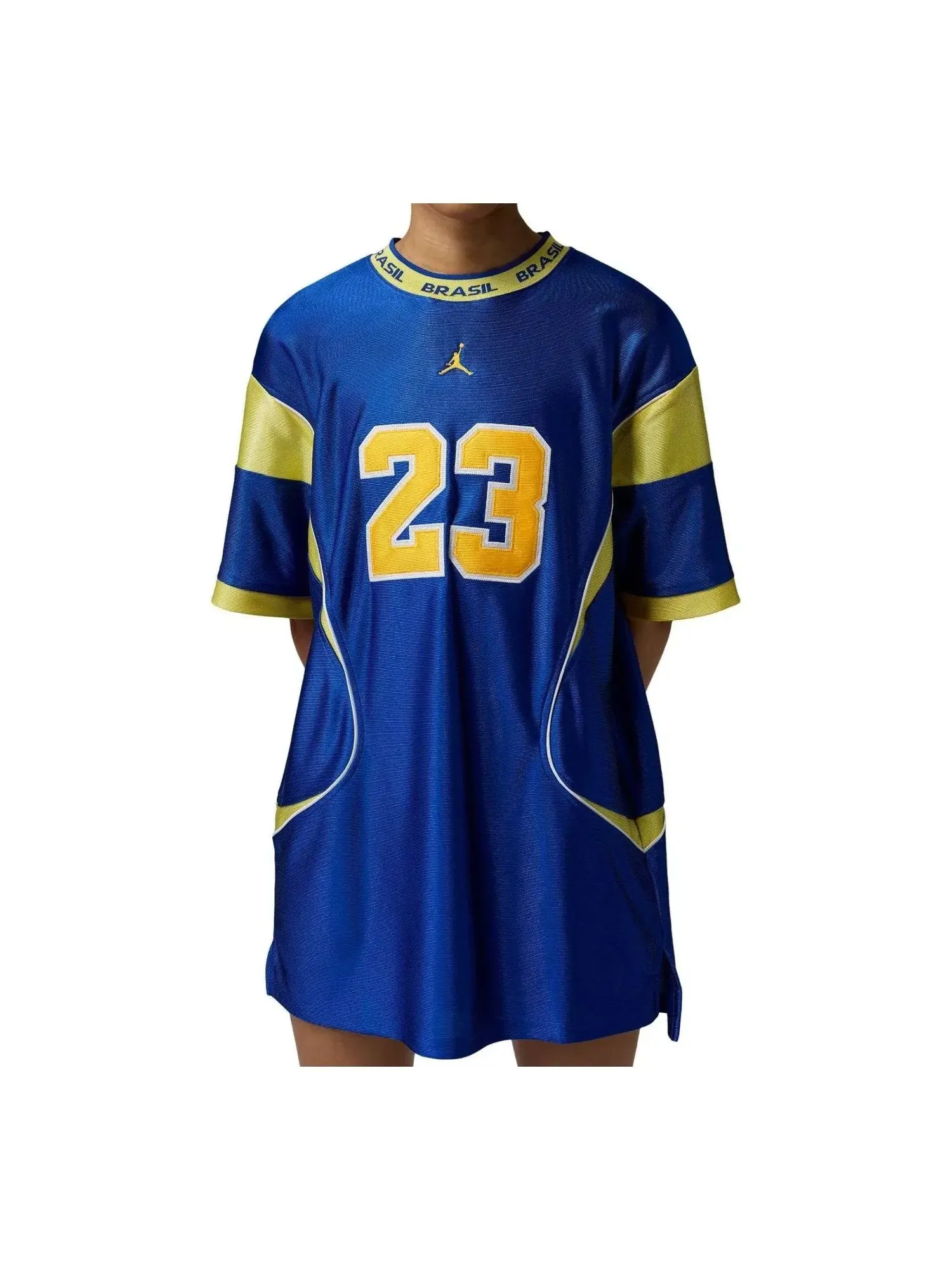 Женское платье Brooklyn Brazil с принтом Air Jordan Old Royal Yellow Pulse — изображение 1 из 2, синий