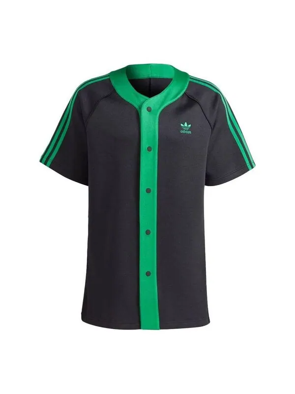 Рубашка adicolor classics Рубашка с коротким рукавом Adidas — изображение 1 из 4, черный/зеленый