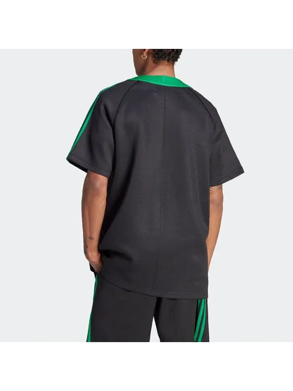 Рубашка adicolor classics Рубашка с коротким рукавом Adidas — изображение 3 из 4, черный/зеленый