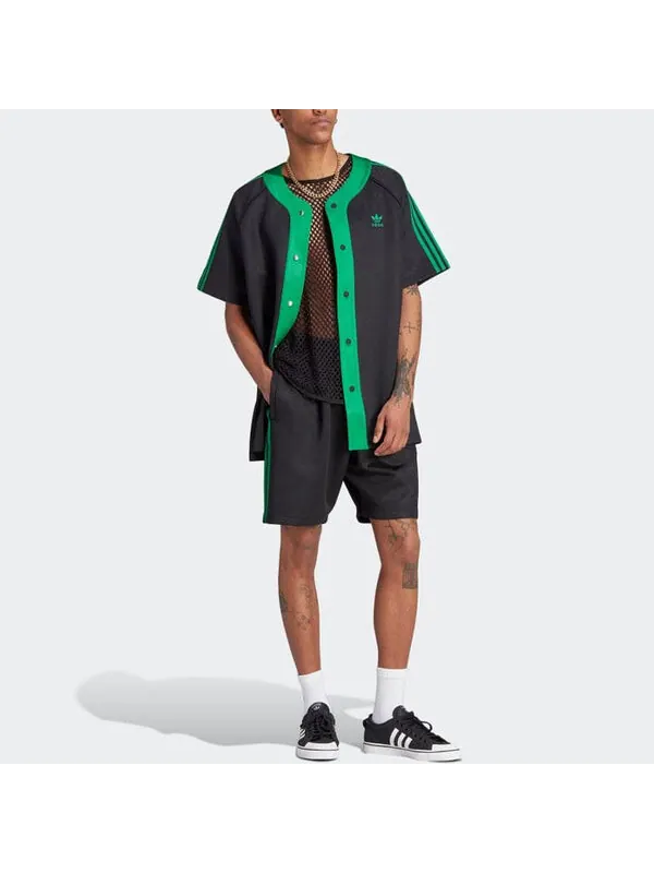 Рубашка adicolor classics Рубашка с коротким рукавом Adidas — изображение 4 из 4, черный/зеленый