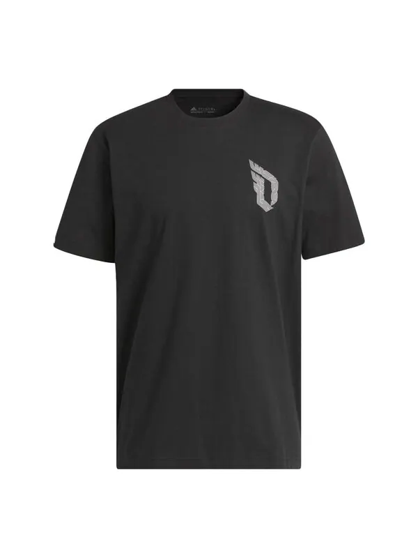 Футболка adidas Damian Lillard Graphic Tee 'Black' — изображение 1 из 4, черный