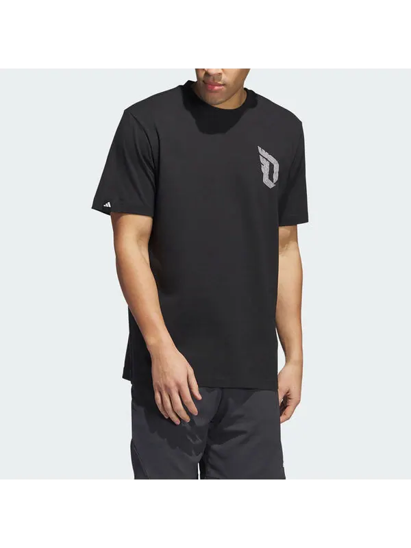 Футболка adidas Damian Lillard Graphic Tee 'Black' — изображение 2 из 4, черный