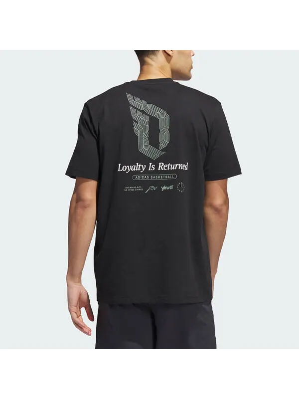 Футболка adidas Damian Lillard Graphic Tee 'Black' — изображение 3 из 4, черный