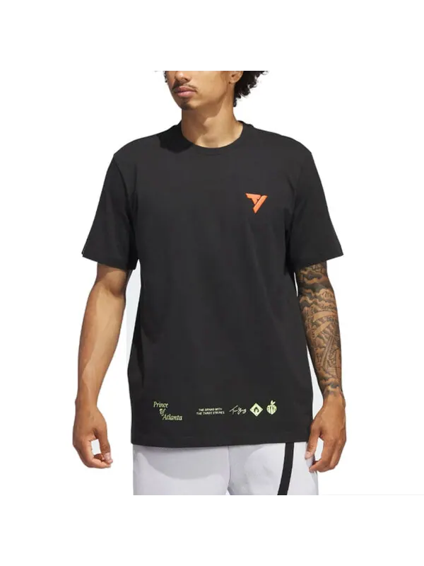 Футболка с подписью t-shirt trae prince of atlanta Adidas — изображение 3 из 3, черный