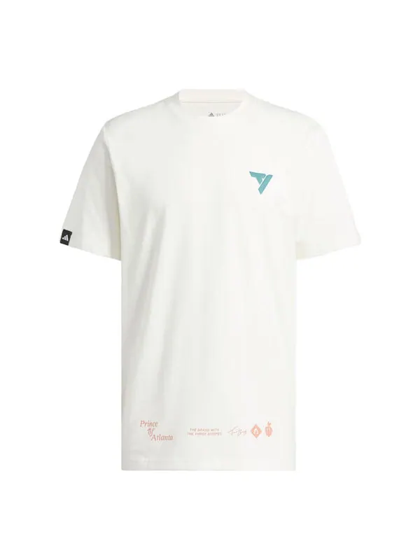 Футболка с подписью t-shirt trae prince of atlanta Adidas — изображение 1 из 3, белый
