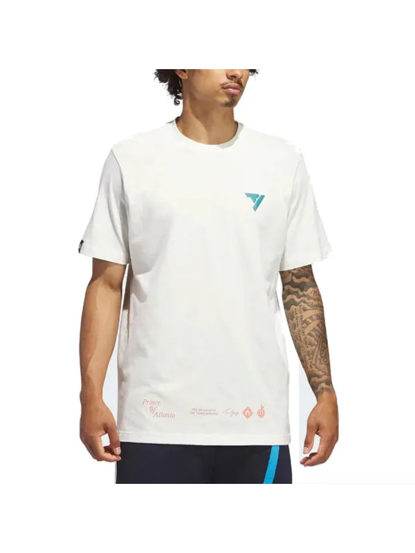 Футболка с подписью t-shirt trae prince of atlanta Adidas — изображение 3 из 3, белый