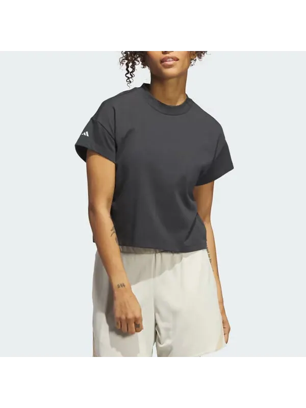 Футболка (WMNS) adidas Select Cutoff Tee 'Carbon' — изображение 2 из 4, угольный