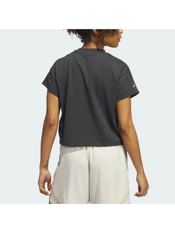 Футболка (WMNS) adidas Select Cutoff Tee 'Carbon' — изображение 3 из 4, угольный