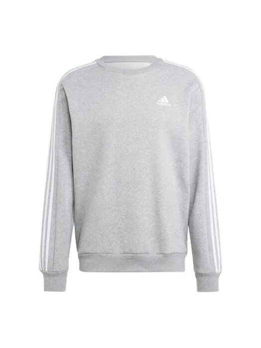 Рубашка Essentials флисовая толстовка с тремя полосками Adidas — изображение 1 из 4, серый
