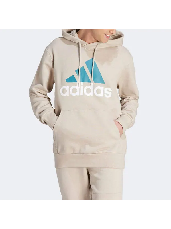 Толстовка adidas Essentials French Terry Big Logo Hoodie 'Beige Blue' — изображение 2 из 4, бежевый/синий