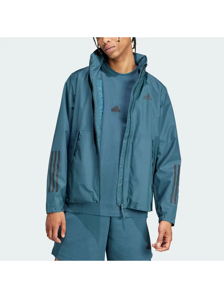 Куртка adidas BSC 3-Stripes Rain.Rdy Jacket 'Teal' — изображение 2 из 4, бирюзовый