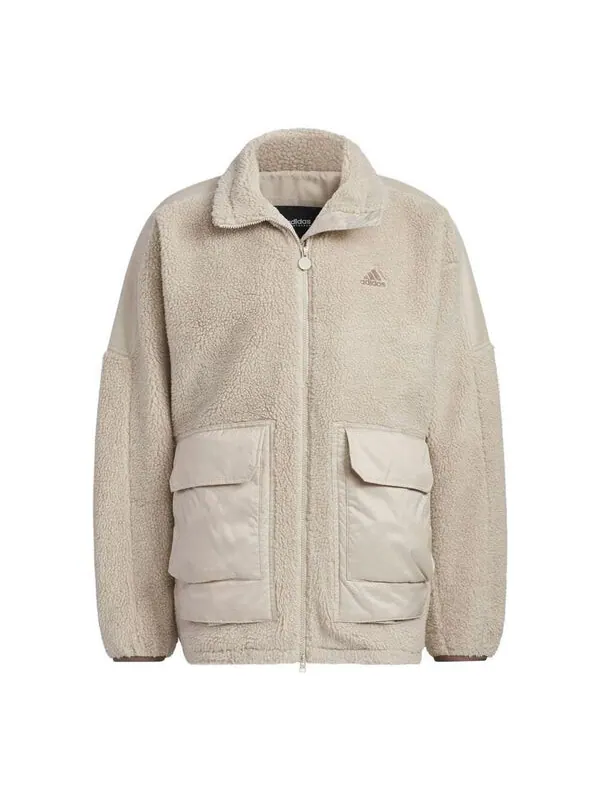 Куртка warding oversize boa полноразмерная молния куртка Adidas — изображение 1 из 4, белый
