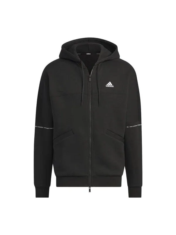 Толстовка с капюшоном word fl Толстовка с застежкой-молнией Adidas — изображение 1 из 4, черный