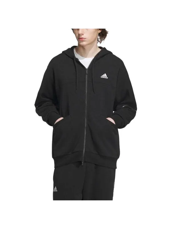 Толстовка с капюшоном word fl Толстовка с застежкой-молнией Adidas — изображение 3 из 4, черный