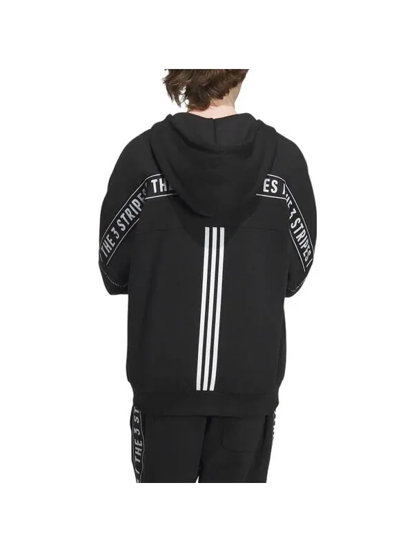 Толстовка с капюшоном word fl Толстовка с застежкой-молнией Adidas — изображение 4 из 4, черный