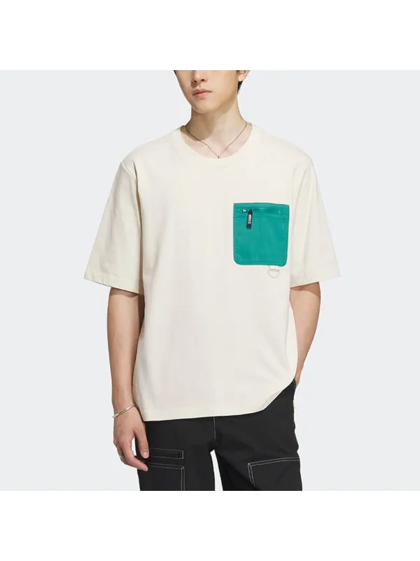 Футболка adidas originals Adventure Pocket T-shirt 'Beige' — изображение 2 из 4, бежевый/мульти