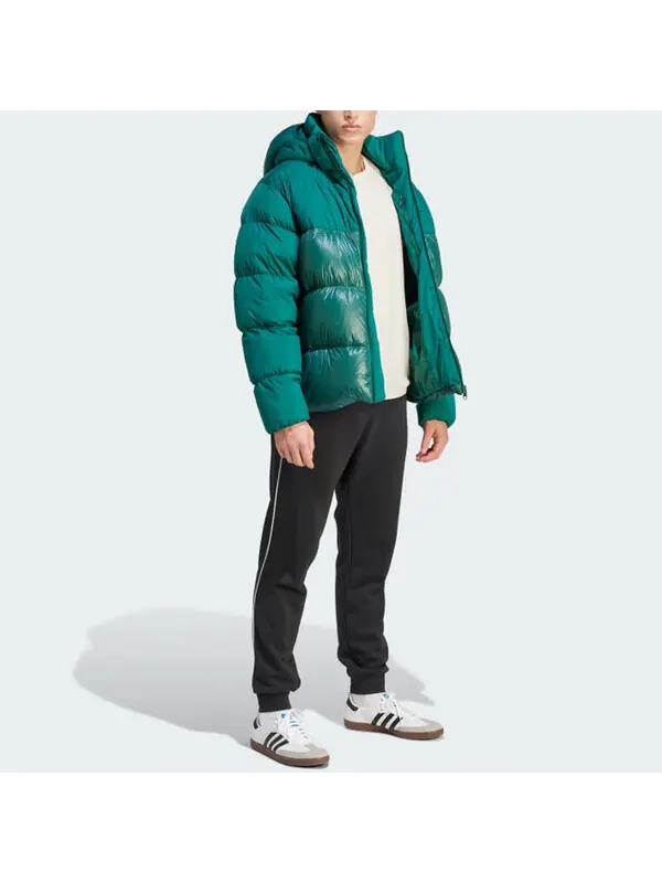 Куртка оригиналы adicolor down regen hooded puffer jacket Adidas — изображение 3 из 3, зеленый