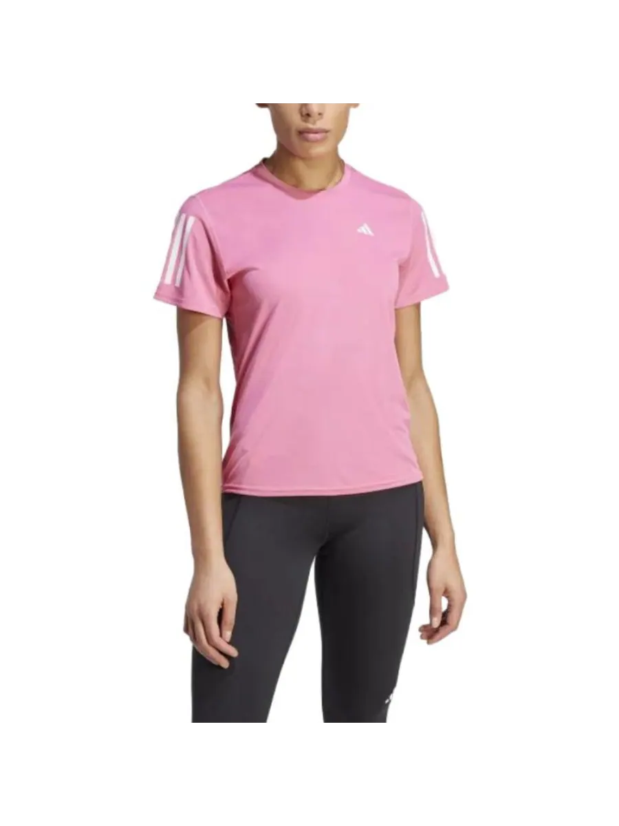 Футболка (WMNS) adidas Own the Run T-Shirt Asia Sizing 'Pink' — изображение 3 из 3, розовый
