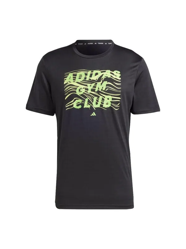 Футболка hiit с графическим принтом для тренировок Adidas — изображение 1 из 1, черный/зеленый