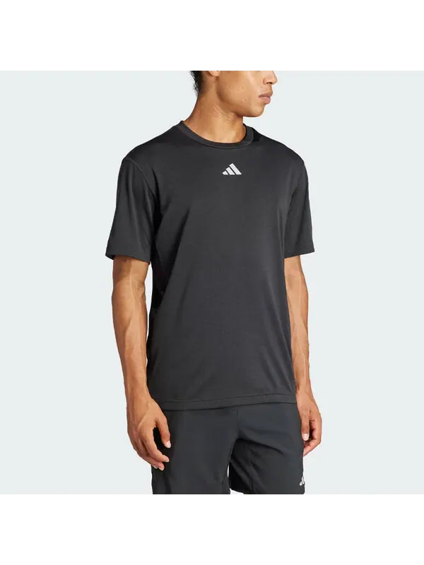 Футболка hiit workout 3 stripes tee asia sizing Adidas — изображение 3 из 4, черный