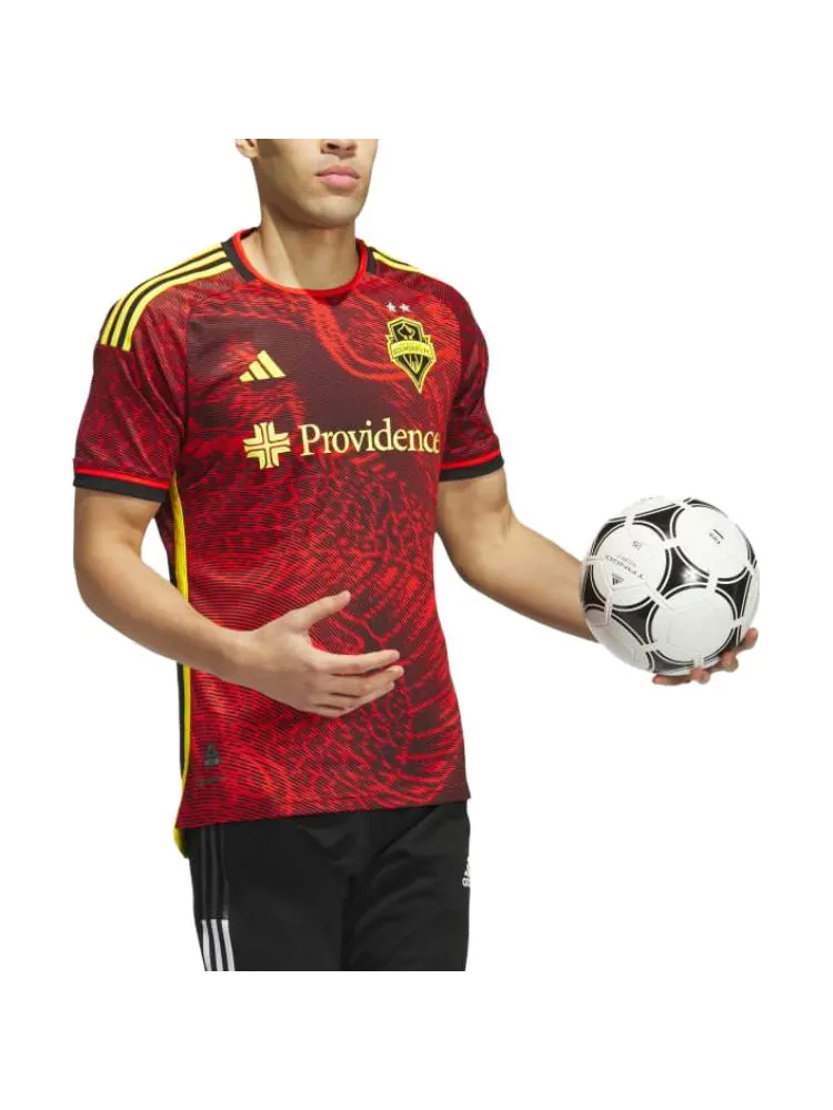 Футболка adidas Seattle Sounders FC 23/24 Away Authentic Jersey 'Red' — изображение 4 из 6, красный