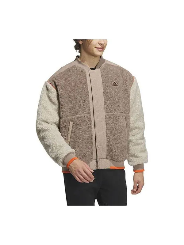 Куртка fleece collegiate padded jacket Adidas — изображение 1 из 1, бежевый
