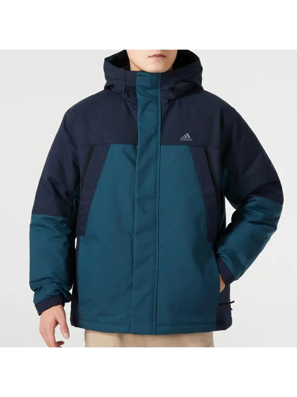 Куртка shrt down parka 'teal black' Adidas — изображение 2 из 4, черный