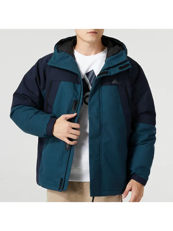 Куртка shrt down parka 'teal black' Adidas — изображение 3 из 4, черный