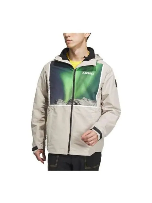 Куртка x national geographic rain.rdy 3 в 1 спортивная куртка Adidas — изображение 3 из 3, зеленый/бежевый