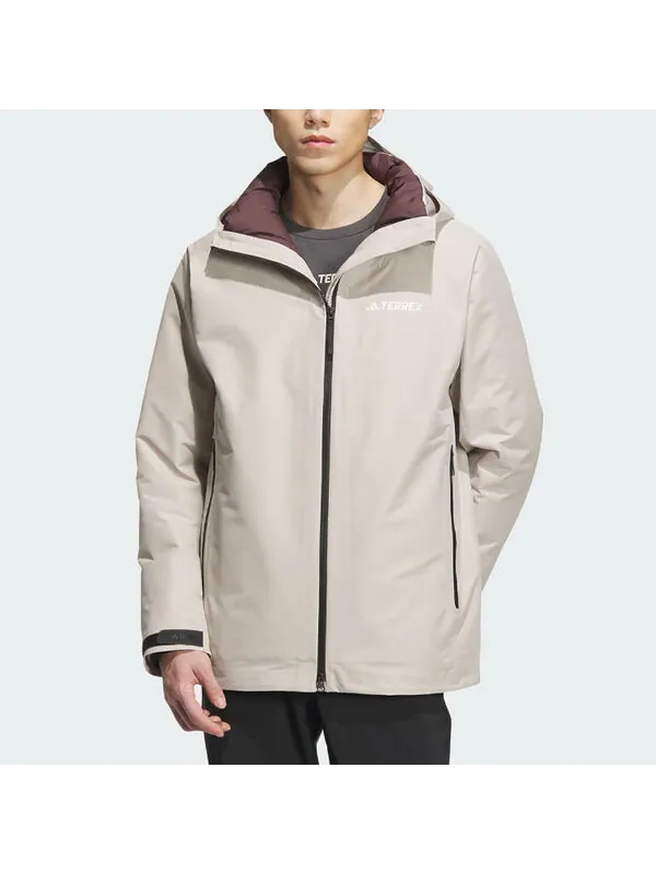 Куртка terrex 3 в 1 rain.rdy двусторонняя куртка Adidas — изображение 4 из 4, бежевый