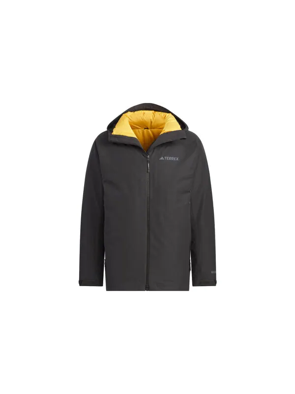 Куртка terrex 3 в 1 rain.rdy двусторонняя куртка Adidas — изображение 2 из 4, черный/желтый