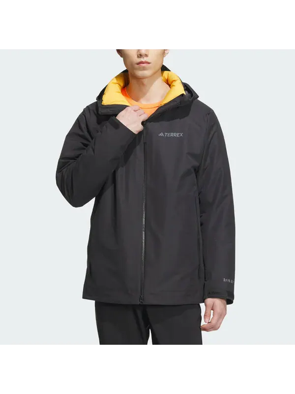 Куртка terrex 3 в 1 rain.rdy двусторонняя куртка Adidas — изображение 4 из 4, черный/желтый