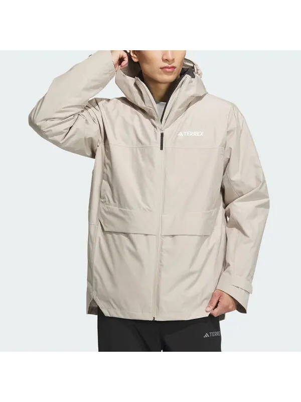 Куртка terrex 3 в 1 rain.rdy parka Adidas — изображение 3 из 4, бежевый/черный