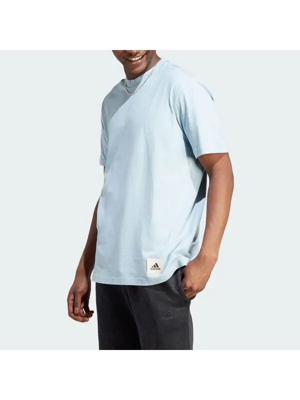 Футболка adidas Lounge Tee 'Wonder Blue' — изображение 2 из 4, синий