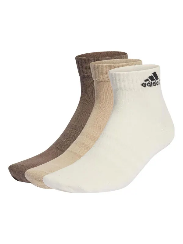 Носки спортивные носки по щиколотку 3 пары Adidas — изображение 1 из 1, белый/бежевый/коричневый