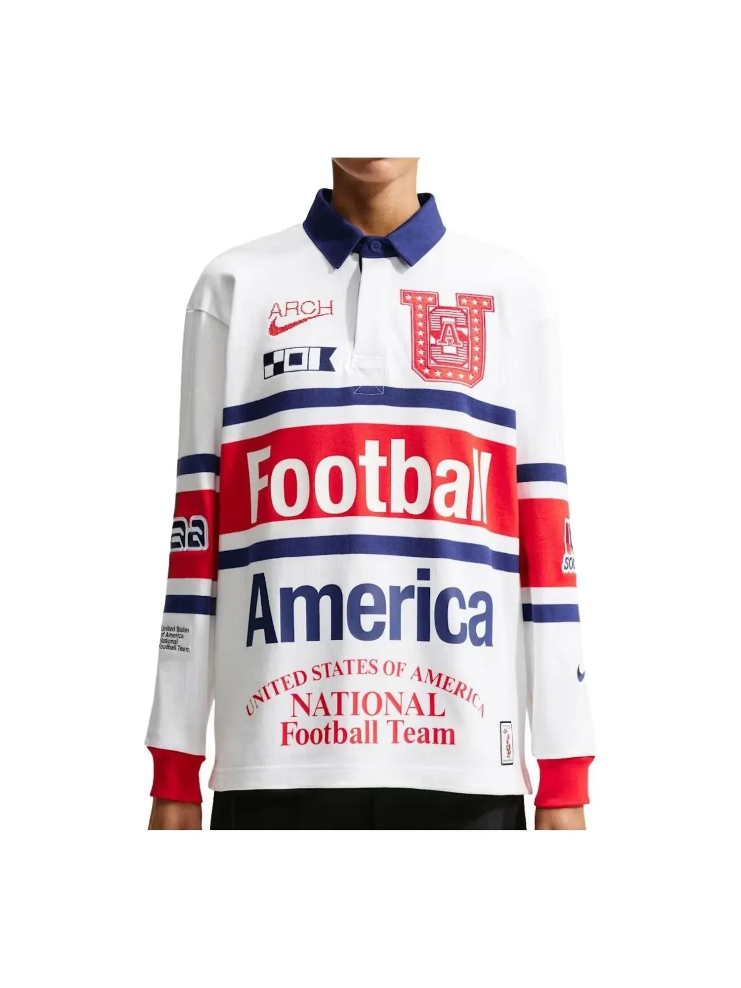 Мужское поло с длинным рукавом Nike x USA x V.A.A. Cryoshot — изображение 1 из 3, белый