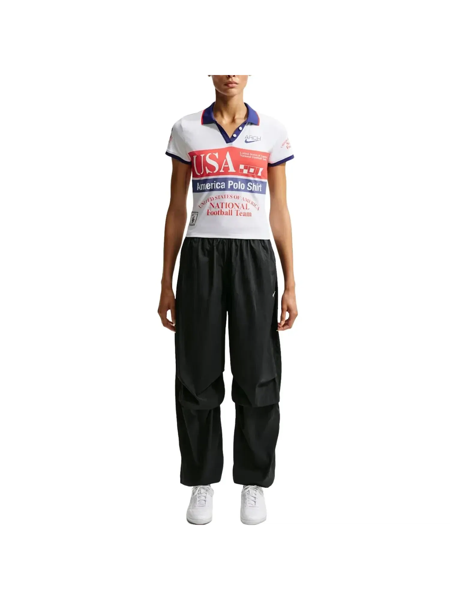Женская футболка-поло с коротким рукавом Nike x USA x V.A.A. Cryoshot Polo Shirt — изображение 4 из 4, белый