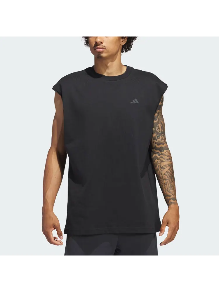 Спортивный топ adidas Select Warm-Up Tank Top Logo 'Black' IM4220 — изображение 2 из 4, черный