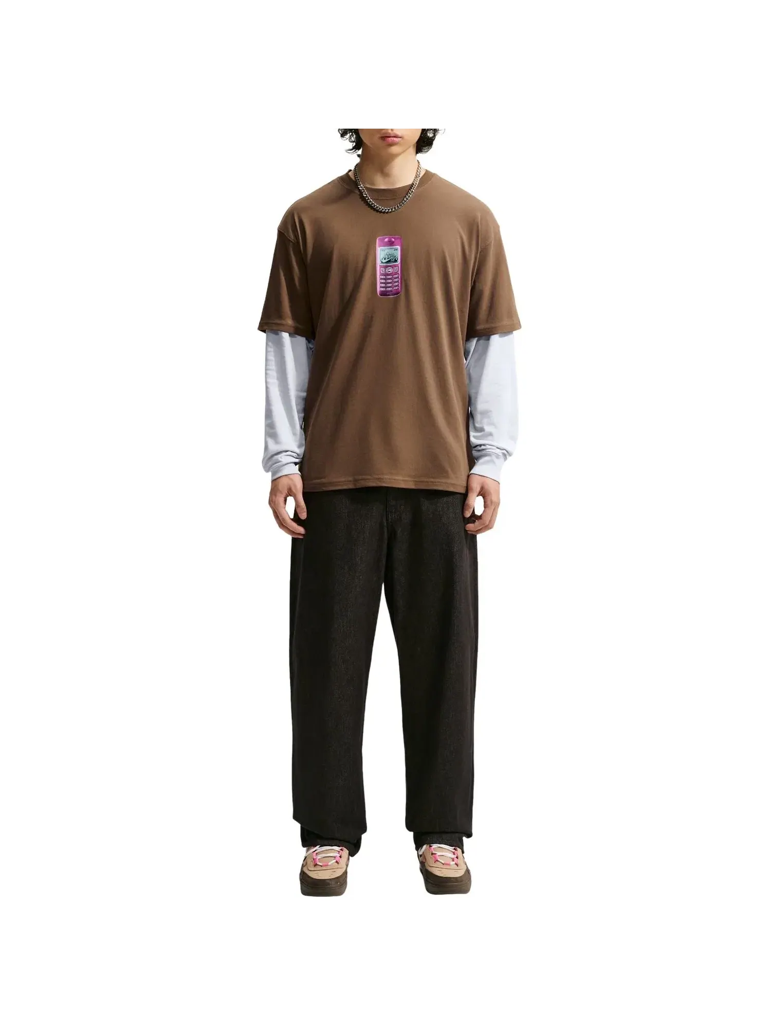 Мужская футболка Nike SB Skate T-Shirt 'Mosswood Brown' — изображение 2 из 3, коричневый