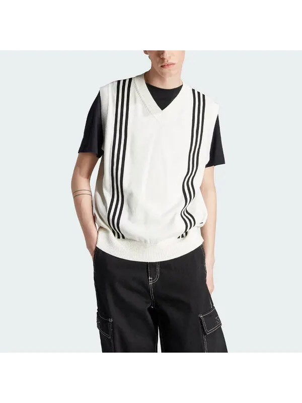 Жилеты оригиналы хак вязаный жилет Adidas — изображение 2 из 4, белый/черный